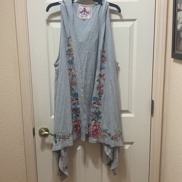 Johnny Was JW Los Angeles Joy Love Light hooded high low cardigan size 1X - Picture 4 of 10